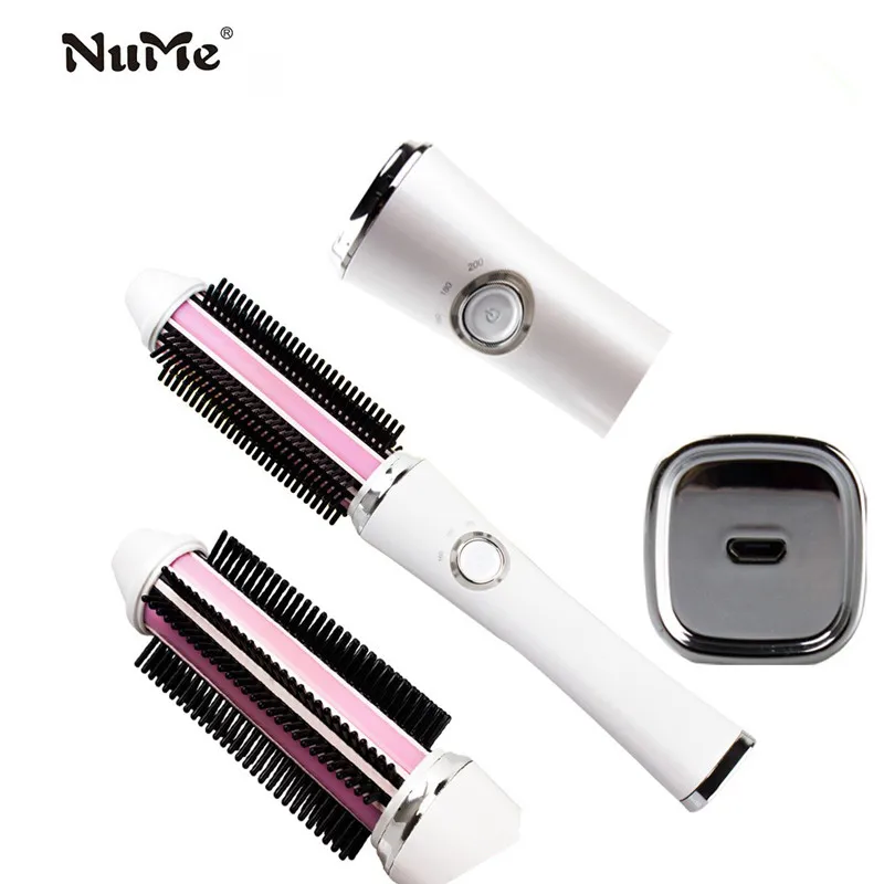 USB charge wireless 2 in1 Electric Straightener Brush Hair Curler Straightening Comb Styling