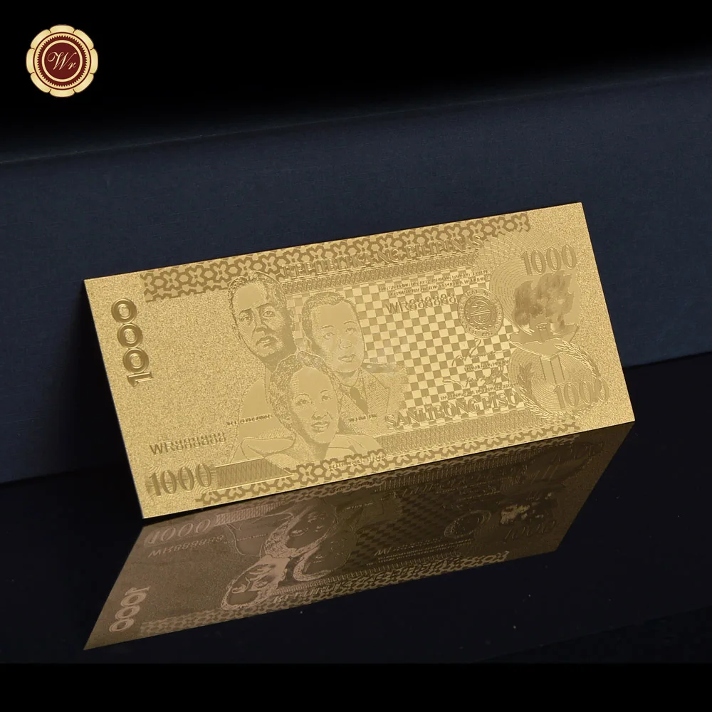 

2010 Year Philippines Banknote 1000 Piso Gold Plated