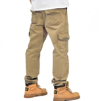 

Fashion Men Cargo Pants Seasons Straight overall Man Cotton Long Pants Trousers