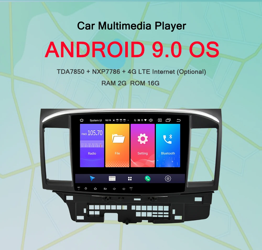 AUTOTOP Lancer 2din Car Radio For Mitsubishi Lancer 10 Android 9.0 Multimedia 2 Din Car DVD Player Support 4G LTE SIM Network