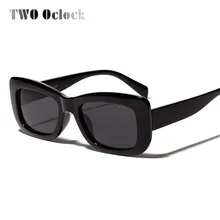 Два Oclock Ретро Квадратные Солнцезащитные очки женские узкие черные белые недорогие солнцезащитные очки Женские винтажные брендовые Новинка 818557