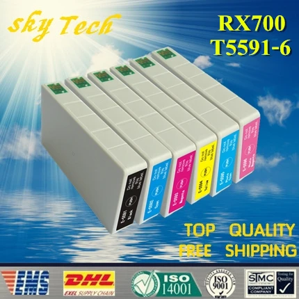 

6X Compatible Ink Cartridge For T5591 - T5596 , For Epson Stylus Photo RX700 .