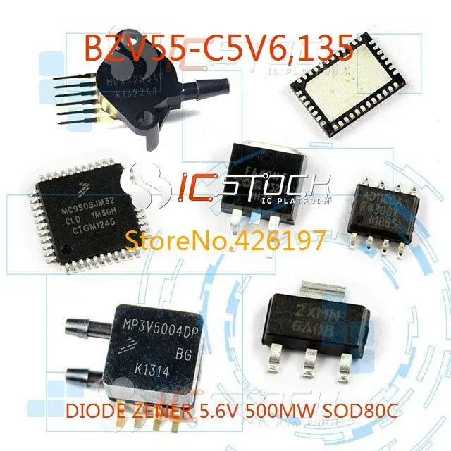 Free Shipping BZV55-C5V6 135 DIODE ZENER 5.6V 500MW SOD80C BZV55 55-C 100PCS |