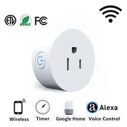 США Беспроводной Wi-Fi Smart Plug, умный дом автоматизации мощность разъем, дистанционное управление таймер Plug совместим с Alexa Google дома