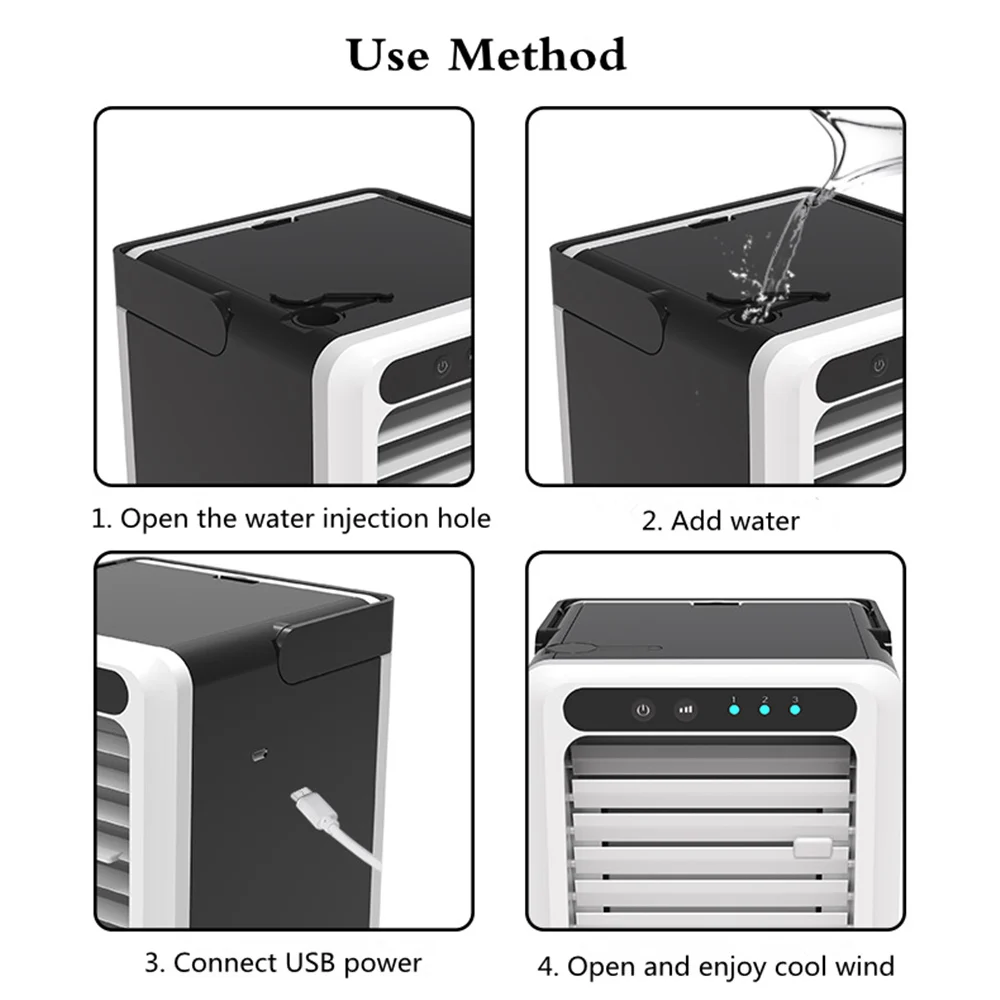 Usb мини Кондиционер вентилятор персональный испарительный портативный воздушный охладитель, увлажнитель быстро легко, чтобы охладить любое пространство домашнего офиса