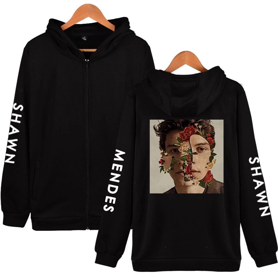 

Casual Harajuku Hoodies Kawaii Zipper Hoodies Sweatshirt Women/Men Fans Clothes 2018 Tops Hip Hop Shawn Mendes Plus Size 4XL