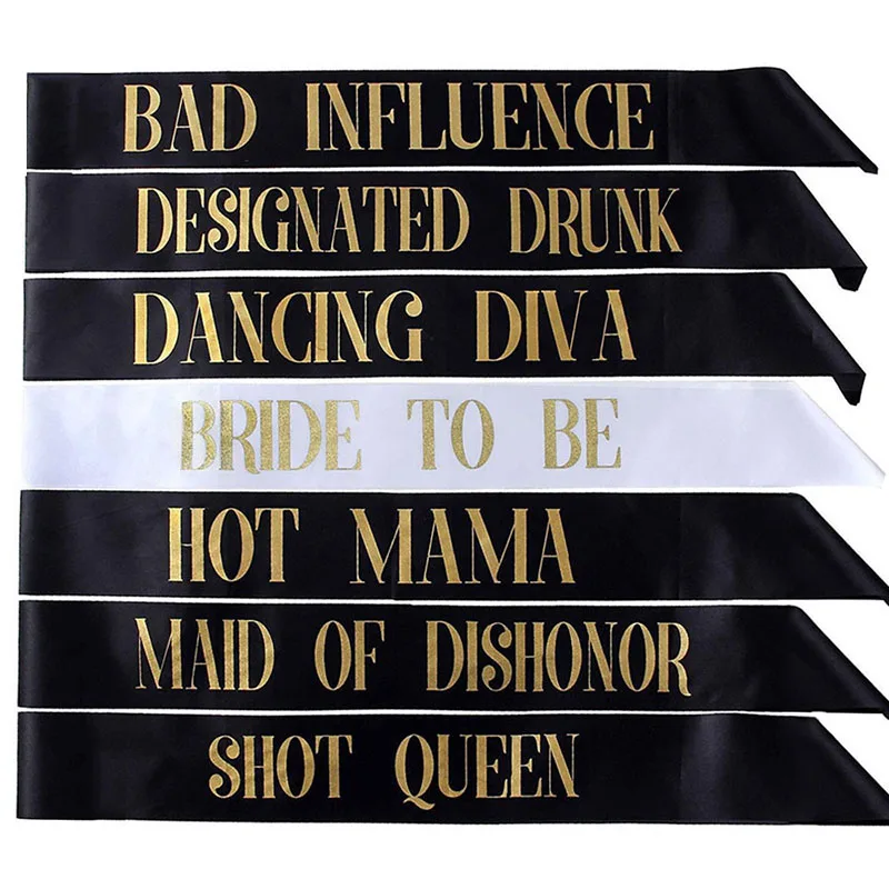 

Team Bride 7Pcs Bachelorette Sashes Bride to Be Sash Wedding Bridal Bachelorette Party Decorations Favors Hot MAMA Party Supplie