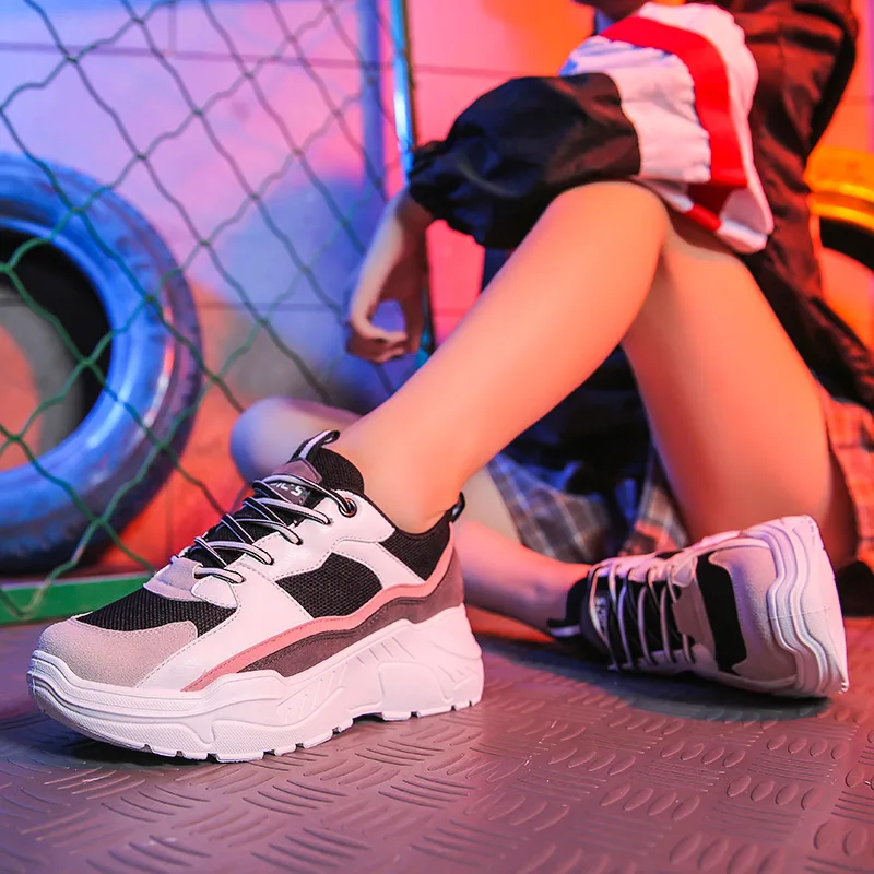 Günstig Chunky Turnschuhe Frauen 2019 Mode Plattform Schuhe Korb Femme Vulkanisieren Schuhe Womens Casual Krassovki Weibliche Trainer Papa Schuhe