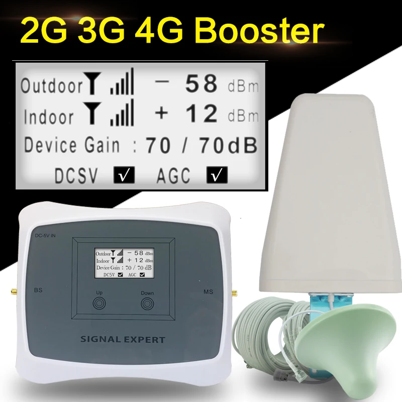 NEW 70dB 2G 3G 4G Cellular Signal Booster GSM 1800 DCS 1800mhz WCDMA