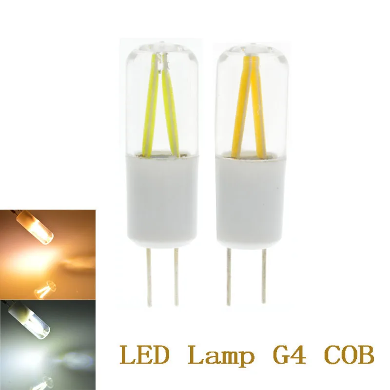 

LED Filament G4 3W COB Bulb Repalce 20W Halogen 150lumen AC&DC 12V Lamp For Spotlight Chandelier Lights Lighting Warm/Cold White