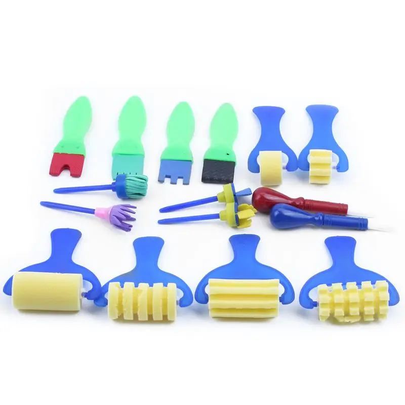 

16pcs Mini Painting Sponge Brush Tools For Kids Painting Learning