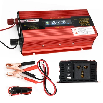 

1000W DC 12V to AC 230V Vehicle Solar Power Inverter Car Automotive Power Converter LED Display DC and AC Voltage Aluminum Alloy