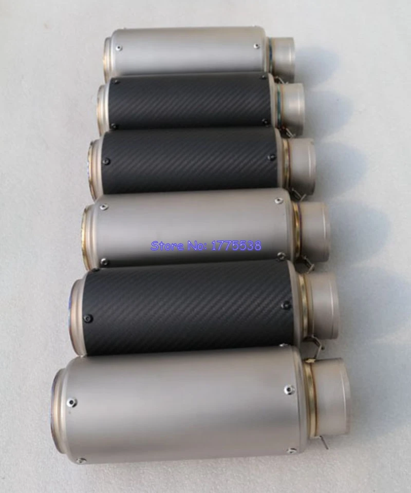 Customized ID51mm/54mm/57mm/61mm/63mm/65mm Titanium Alloy Motorcycle Exhaust Pipe Muffler with