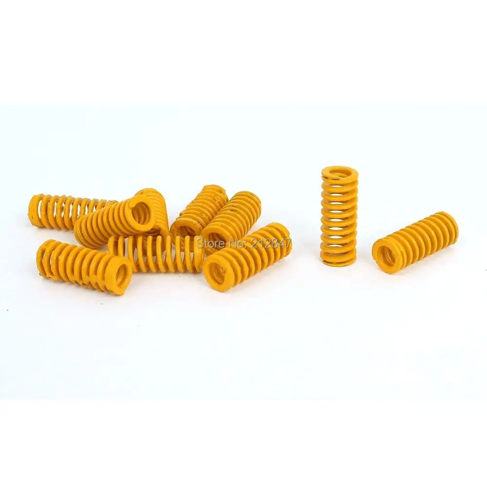 

8mm OD 20mm Long Light Load Stamping Compression Mould Die Springs Yellow 10pcs