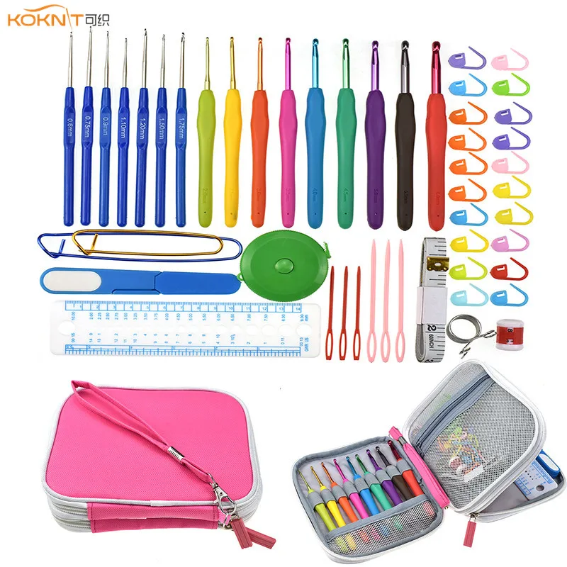 

52pcs KOKNIT Crochet Hooks Set Yarn Weave Knitting Needle 16pcs Crochet Needles Full Knit DIY Yarn Craft Tools Kit With Case