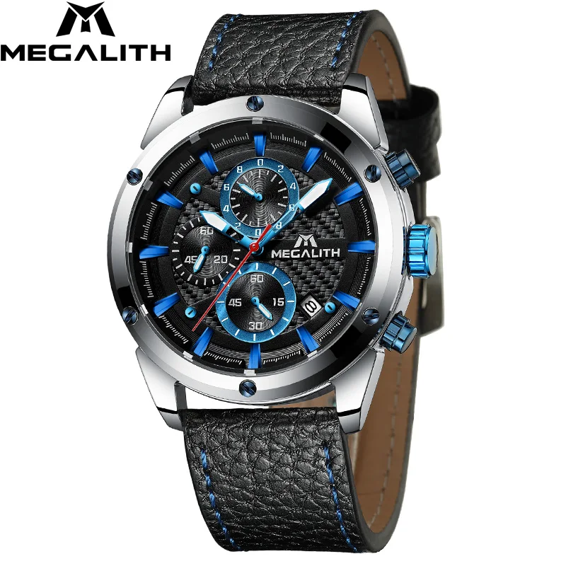 Relogio Masculino MEGALITH мужские часы Топ Бренд роскошные для мужчин водонепроницаемые