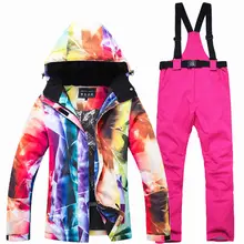Winter Warm Ski Suit Women Brands High Quality Ski Jacket Pants Women Warm Waterproof Windproof Skiing and Snowboarding Suits winter ski suit women new 2018 high quality ski jacket pants snow warm waterproof windproof skiing snowboarding suits brands