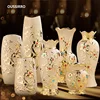Europe Gold Ceramic Vase Home Decor Creative Design Porcelain Decorative Flower Vase For Wedding Decoration 5