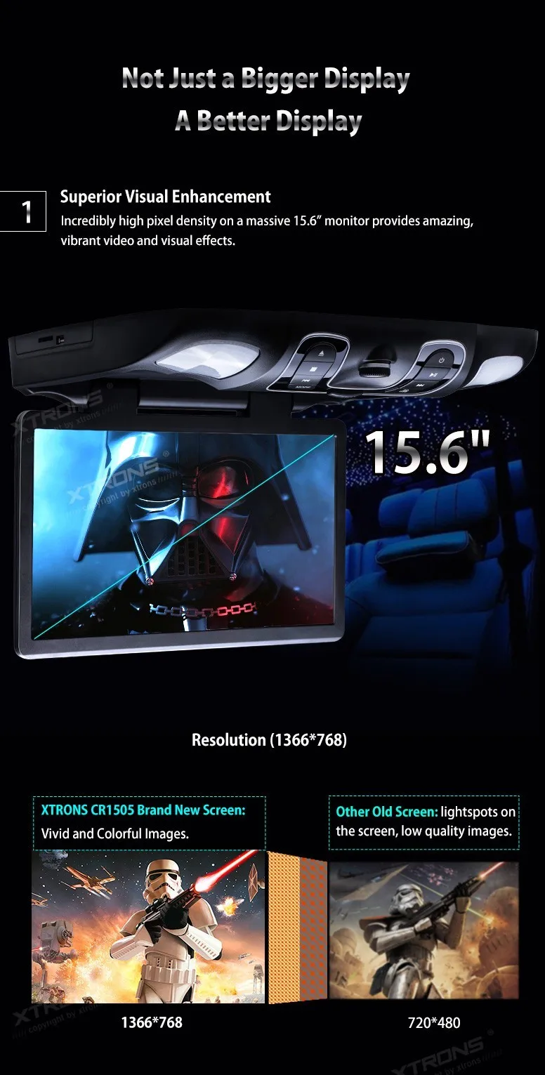 Clearance XTRONS 15.6" Black Flip Down Car DVD Roof Car DVD Roof Monitor Car DVD with Easy Installation with the Mounting Bracket 8 Clearance XTRONS 15.6" Black Flip Down Car DVD Roof Car DVD Roof Monitor Car DVD with Easy Installation with the Mounting Bracket 8