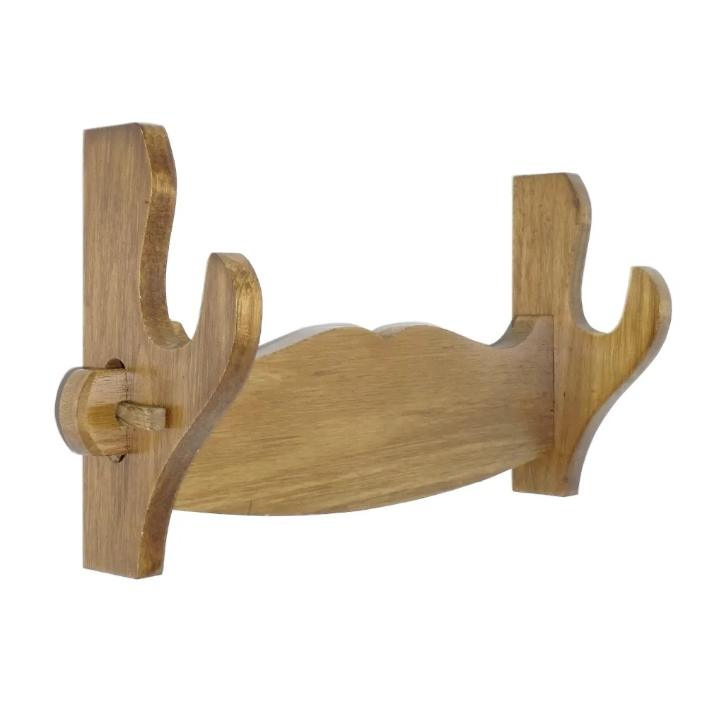 

Real Wood Katana Samurai Sword Wakizashi Holder Stand Wall Mount Bracket Hanger 1 Layer