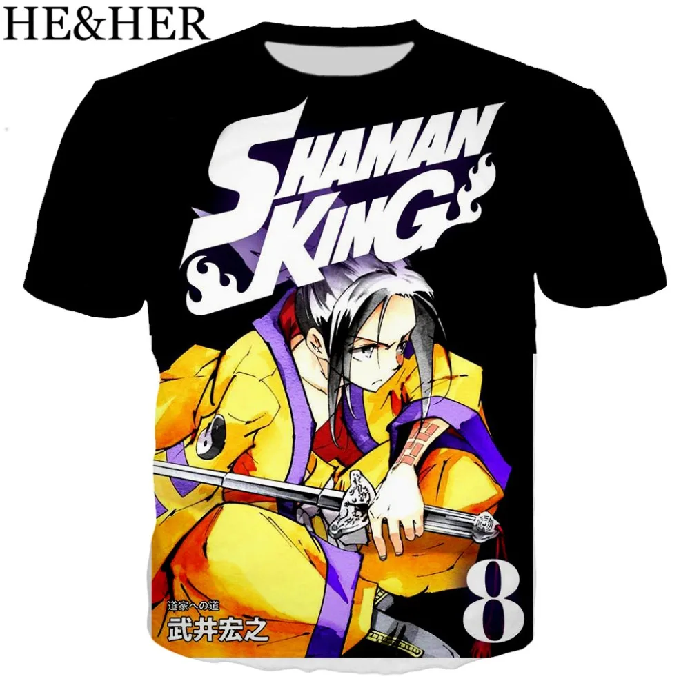 Shaman King Amidamaru Guardian Ghost популярная футболка для мужчин и женщин, футболки с 3D принтом, Повседневная футболка в стиле Харадзюку, уличная одежда, топы