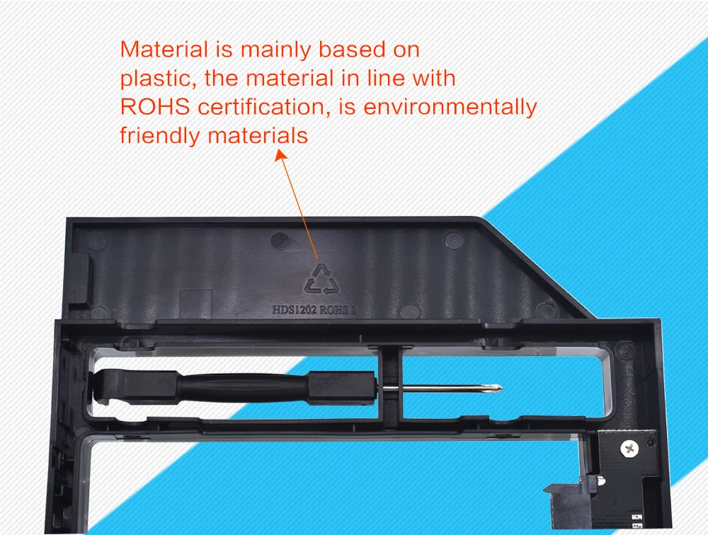 TISHRIC Универсальный Пластик 2nd HDD Caddy 12,7 мм SATA 3,0 для 2,5 ''7/9/12,5 мм SSD Коробка Чехол Корпус адаптер DVD-ROM Optibay