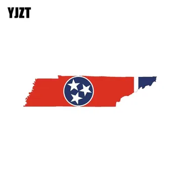 

YJZT 12.4CM*2.8CM Tennessee Usa Map Funny Motorcycle Car Sticker Flag Decal 6-0899