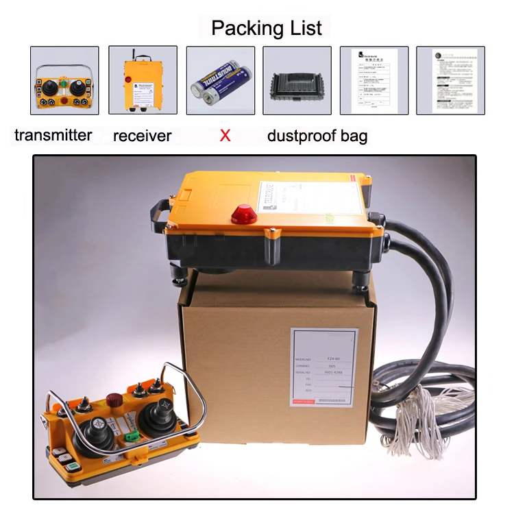 JoHigh джойстик Тип Промышленный беспроводной пульт дистанционного управления F24-60 2 передатчика 1 приемник