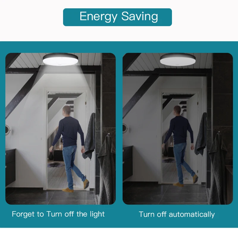 Luzes de Teto Lâmpada para Sala Sensor Luz Teto Inteligente Pir Movimento Estar Cozinha Quarto Luminária 220v Led 12w 18 4 Luzes e Iluminação