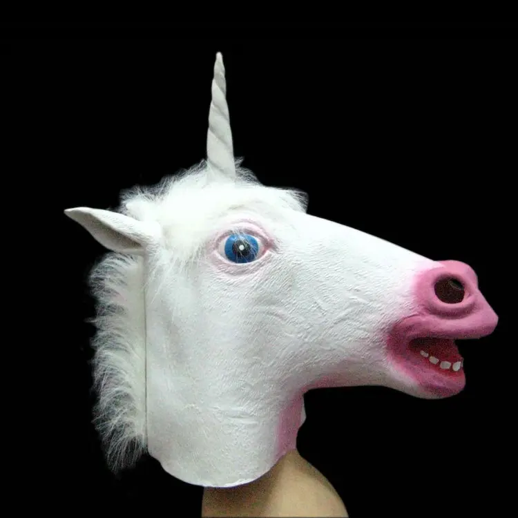 Deluxe Unicorn Latex Mask Halloween Costume Party Novelty Horse Head