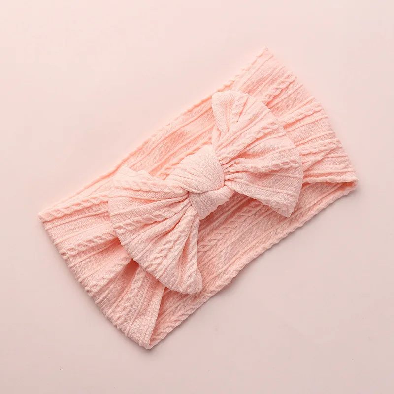 Жаккардовая широкая нейлоновая головная повязка для новорожденных, завязанная бантом, повязка для волос, Детские аксессуары для волос, 27 цветов