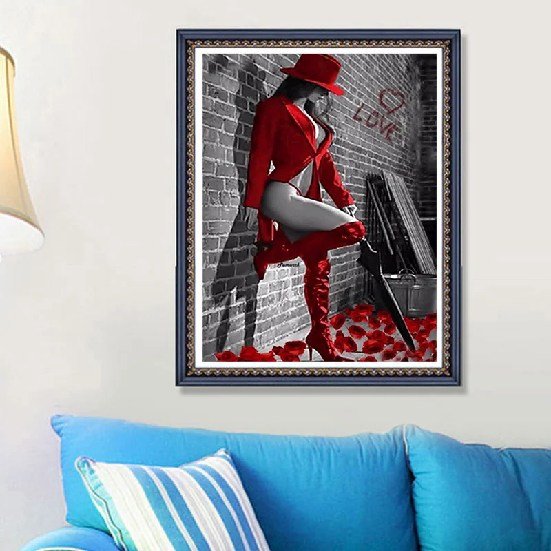 5D алмазная живопись DIY Полная квадратная Алмазная картина вышивка крестиком рукоделие Алмазная мозаика вышивка Париж красный зонтик Patter
