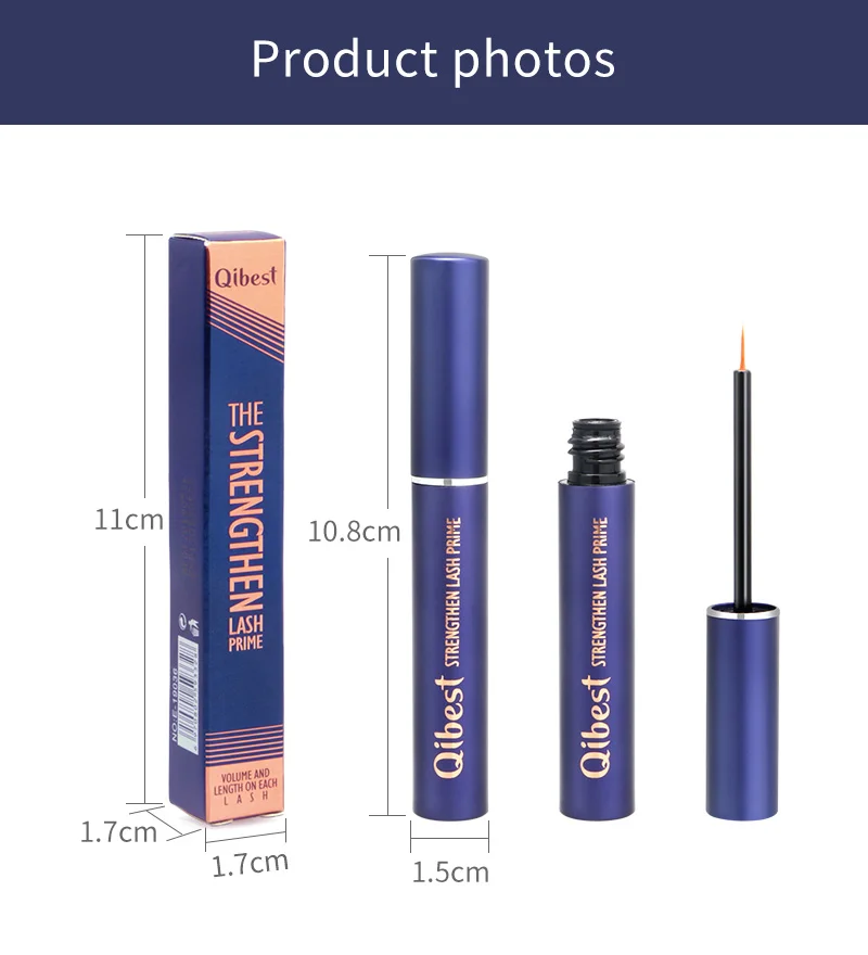 Qibest eyelash growth enhancer moisturizing nourishing essence transparent color eyes treatment natural eyelash serum QB041