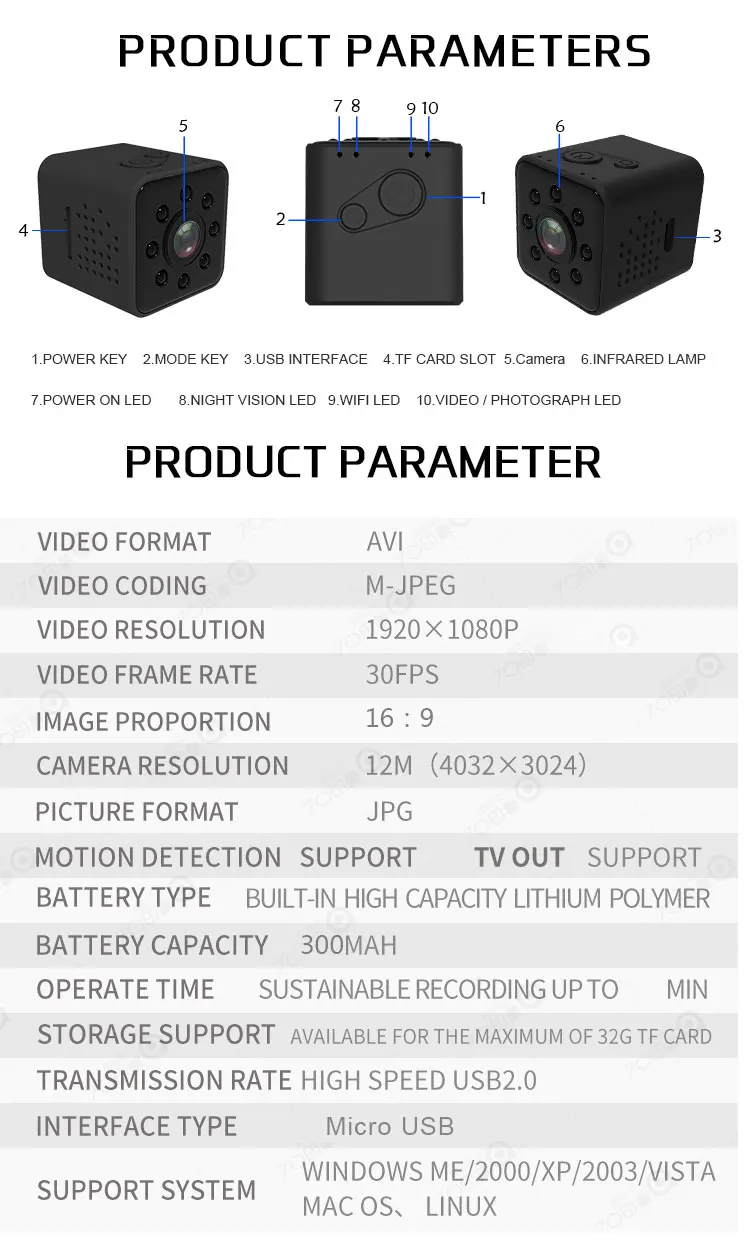 Оригинальная мини-камера SQ23 SQ13 SQ12 1080P HD SQ11 480P Camara Espia ночного видения Secret Kamera Micro Cam поддержка Скрытая TF карта