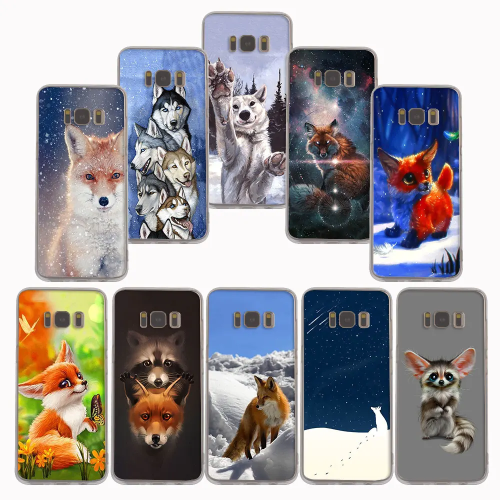

YIMAOC 45z Anime cute fox Soft TPU Case for Samsung Galaxy J5 J7 A5 2017 J3 2016 A8 2018 Note 8 S7 edge S8 S9 Plus