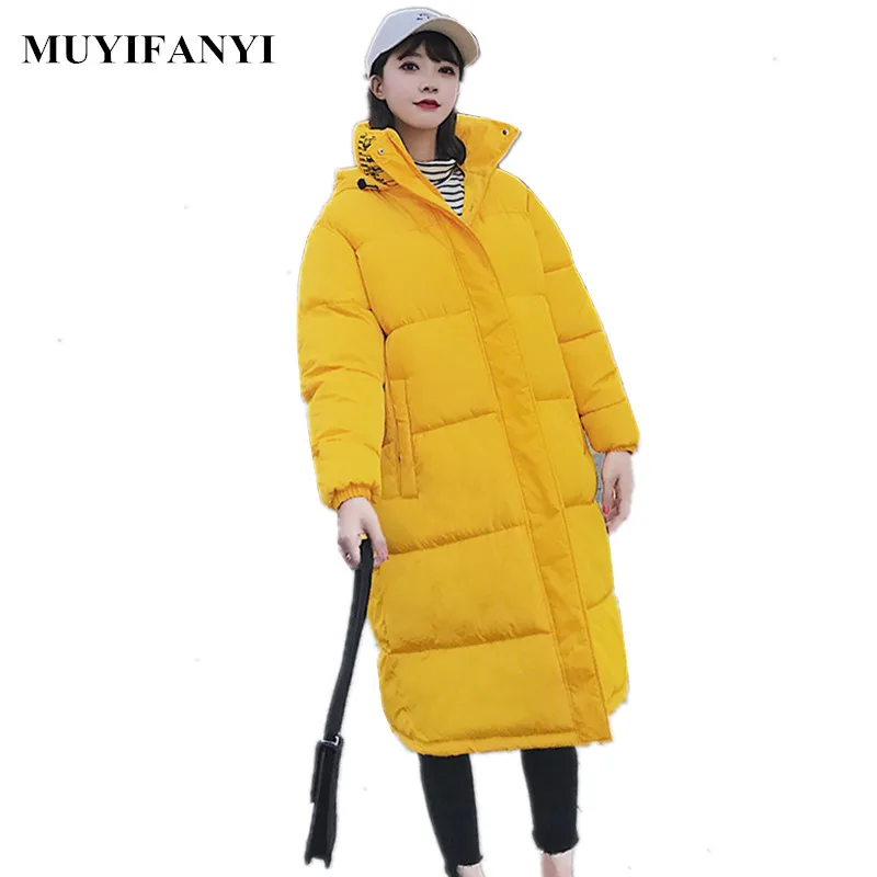 2018 Korean Style Fashion Winter Jacket Women Down Parkas Oversize Cotton Padded Long Coat Casual Loose Warm Overcoats | Женская одежда