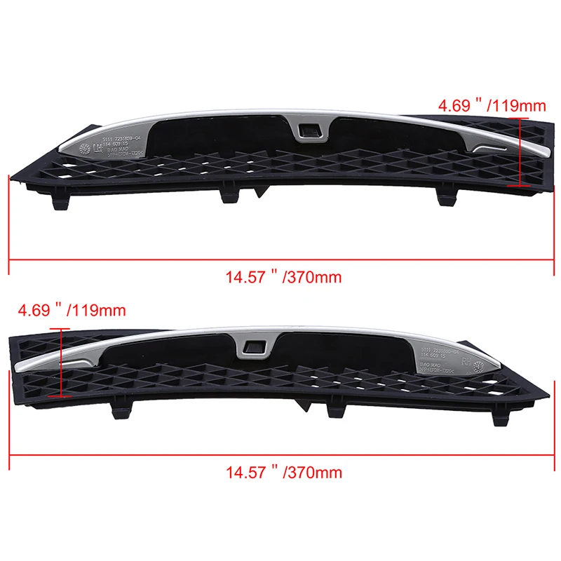 Передняя Нижняя решетка бампера posbay для BMW 5 серии F10/F11 Sedan/Wagon 2010 2011 2012 2013 Pre-facelift Black Foglamp Hoods