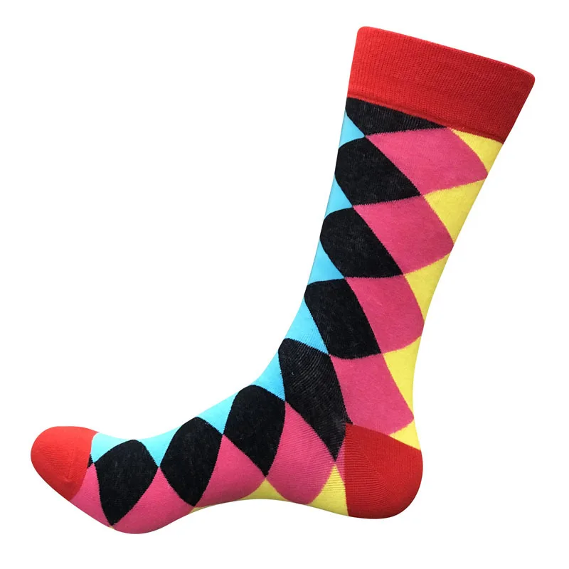 Брендовые качественные мужские носки 27 цветов, полосатые клетчатые носки с вишней, мужские носки из чесаного хлопка - Цвет: 16