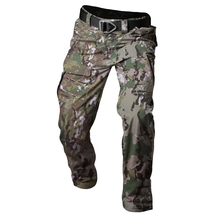 Militar стиль Rip-stop водонепроницаемые уличные тактические брюки мужские камуфляжные армейские военные походные брюки тефлоновые брюки - Цвет: Многоцветный