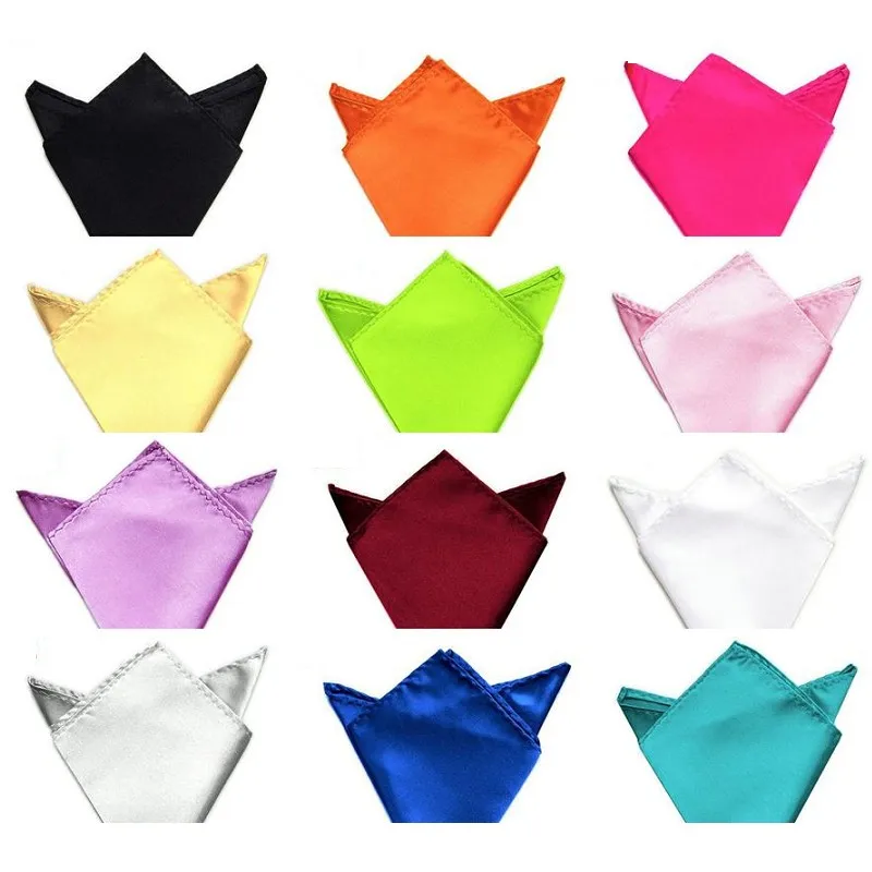 

men's handkerchief pocket square handtowel accessories solid square kerchief white black yellow