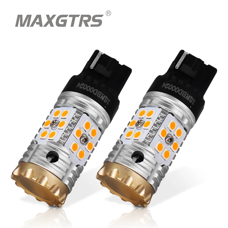 

2x 1156 7440 3156 BA15S BAU15S P21W PY21W LED Light Bulb S25 Canbus Error Free Amber Yellow Turn Signals Light No Hyper Flash