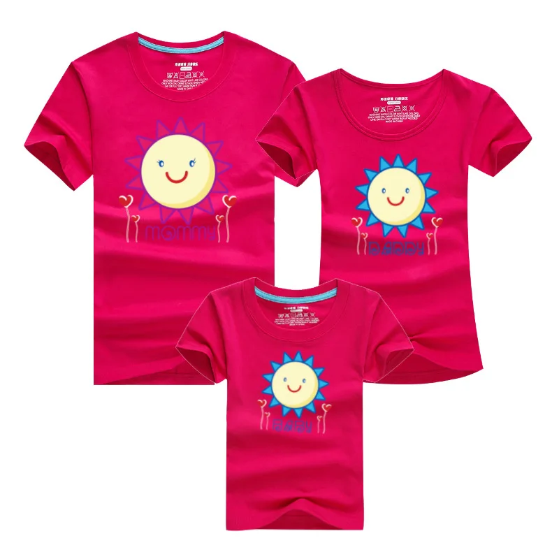 

1Pcs 2018 Casual Family Look t-shirt 11 Colors Cotton Mon Dad and Son Daughter Clothes matching family couple's t shirts