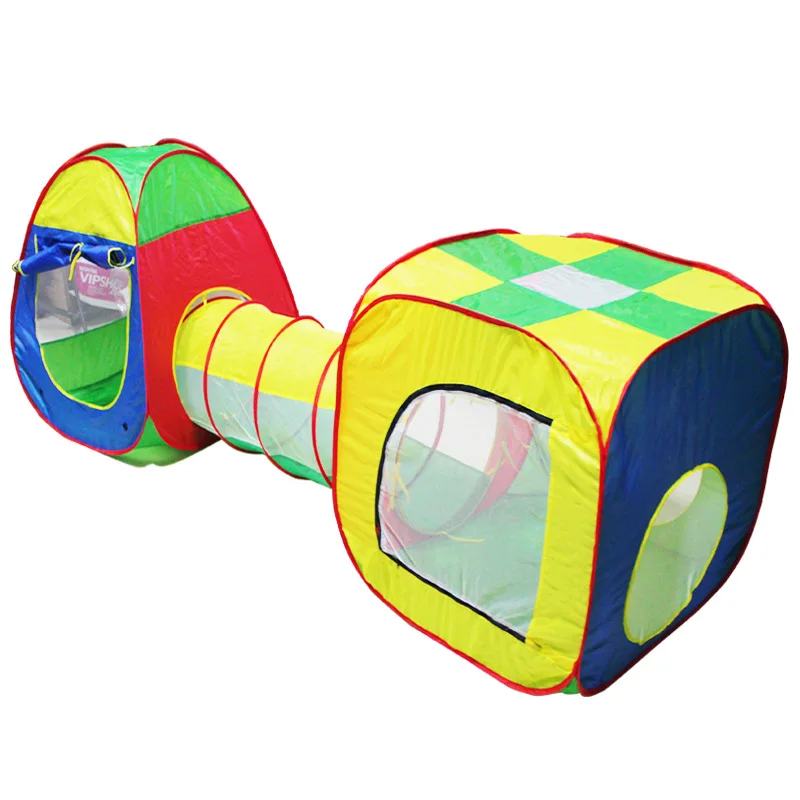 

3 in 1 Baby Play House Cubby-Tube-Teepee Pop-up Play Tent Children Tunnel Kids Adventure House