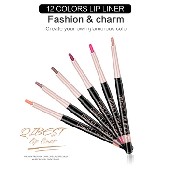 

12PCS Lip Liner Set Long Lasting Waterproof Non-stick Cup Colorfast Automatic Rotation Lip Liner Lipstick Kit