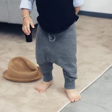 Toddler baby boys girls baggy harem pants Children Autumn Knitted cotton loose crotch trousers Kids casual