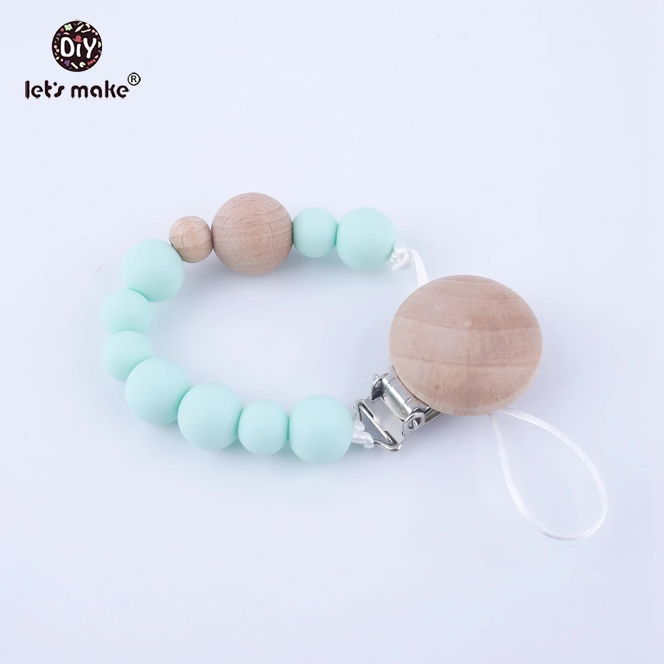 Let's Make Baby Nursing Pacifier Clips Chew Silicone Beads Soother Carrier Teether Accessory Toddler Teething Dummy Clip Chain