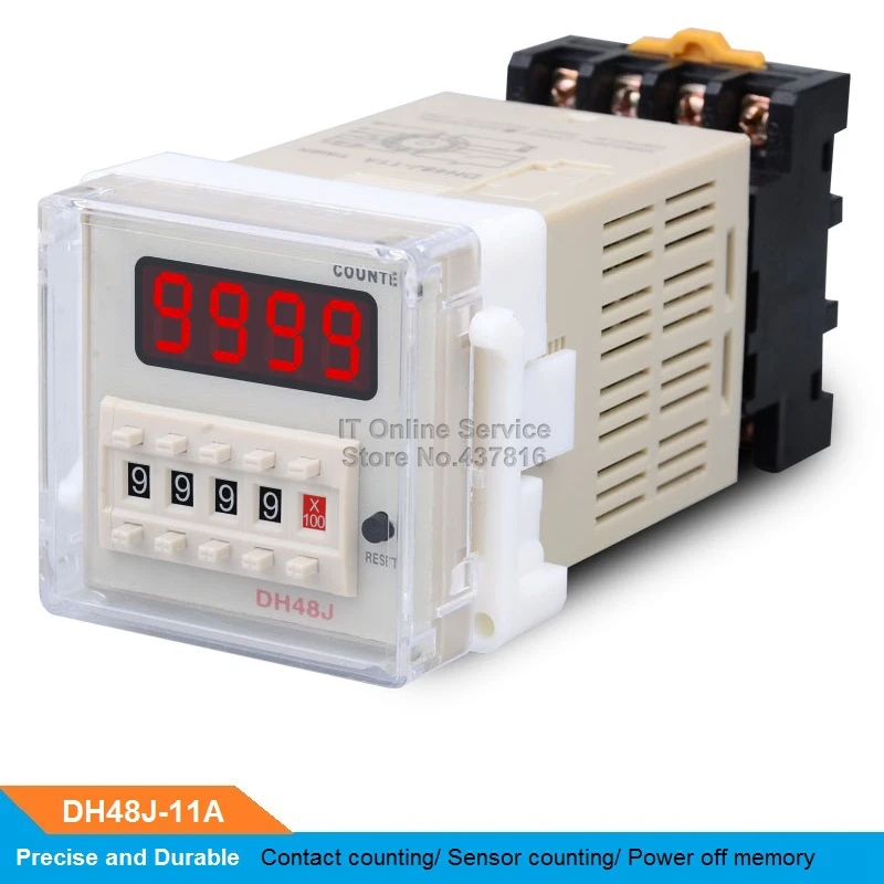 DH48J 11A 220V/24V счетчик цифрового дисплея 11 Pin счетное реле функция отключения