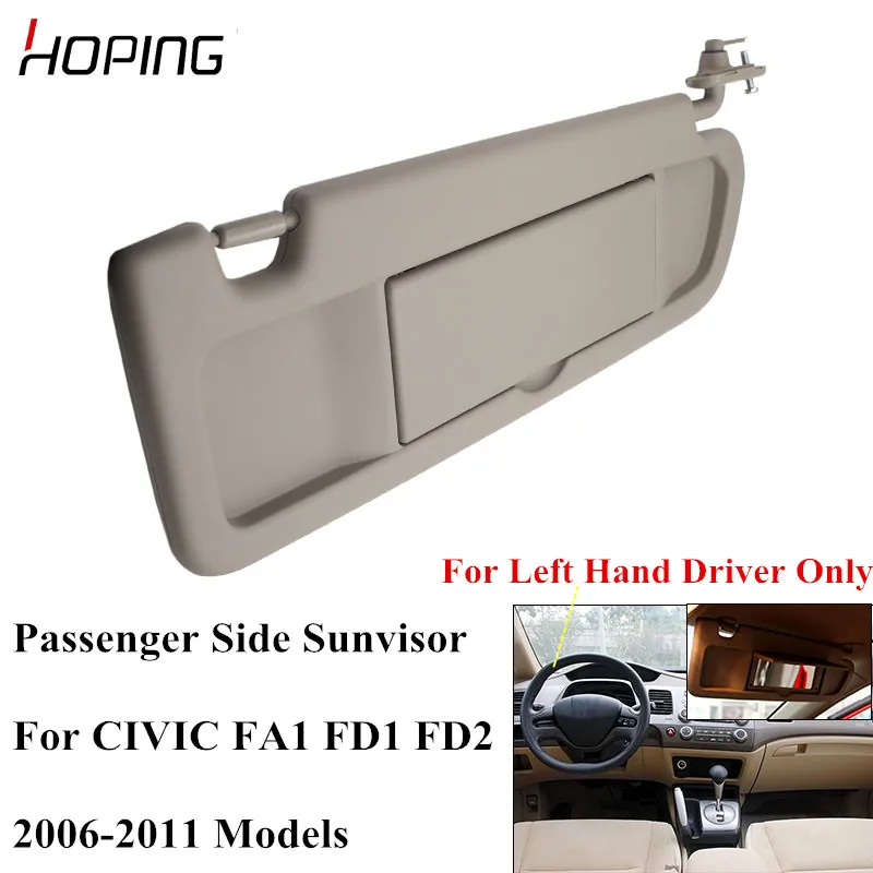 Hoping Auto Right Passenger Side Sunvisor Sunshade Sun Shield Visor For HONDA CIVIC FD1 FD2 FA1 2006 2007 2008 2009 2010 2011