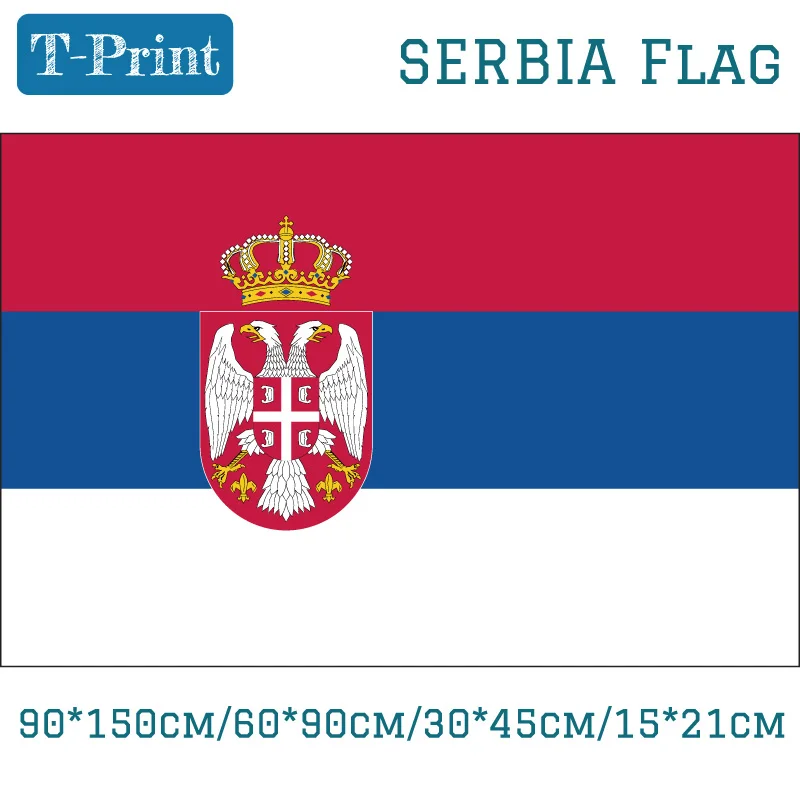Acheter Drapeau Serbie Avec Blason - 26 Tailles Disponibles - Monsieur