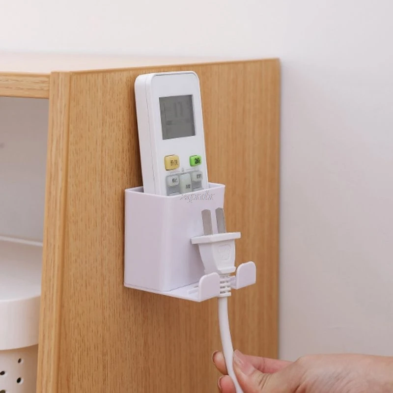 

Mobile Phone Charging Air Conditioner Remote Control Holder Case Wall Mounted Bracket Socket Storage Box Container Rack 3 Colors